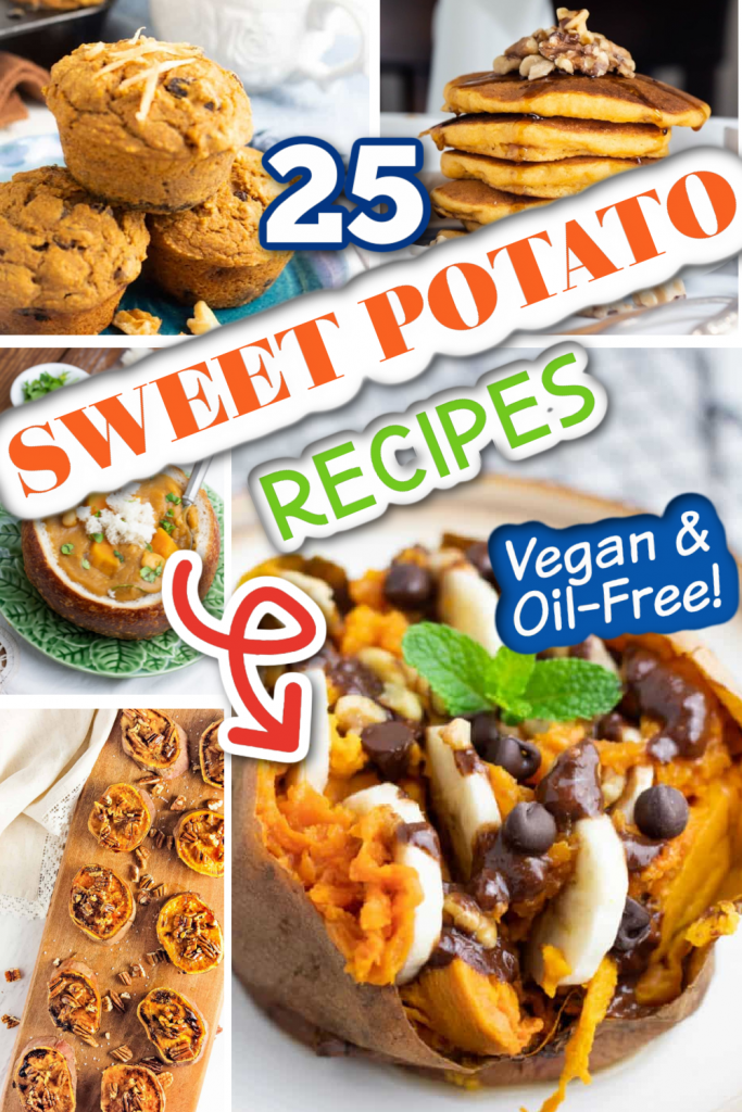 sweet potato photo vegan photo collage