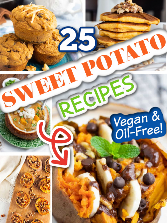 sweet potato vegan recipes photo collage