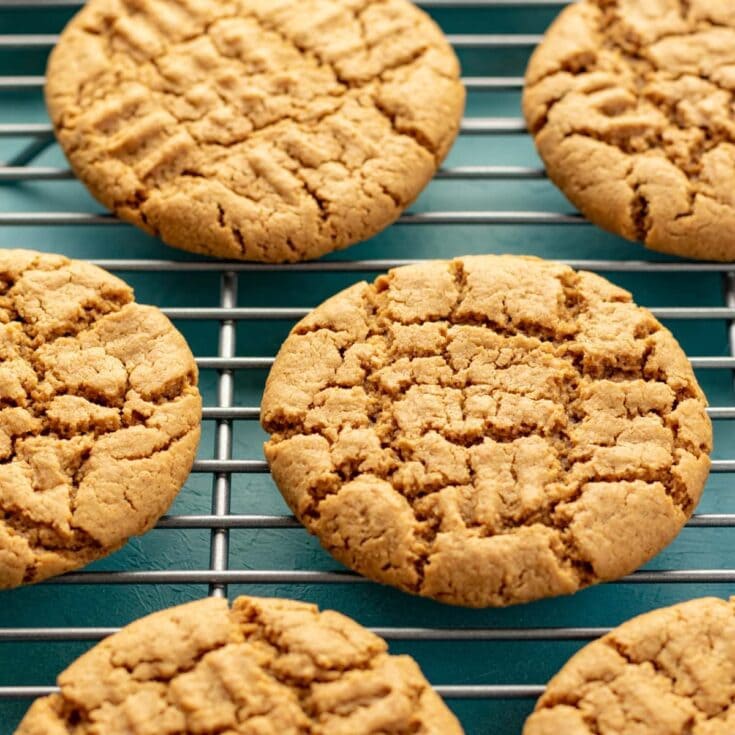 vegan sunbutter cookies on cooling rack