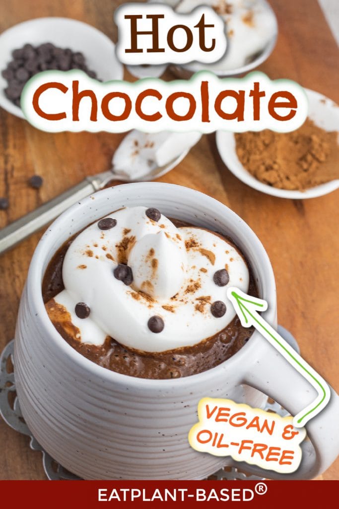 vegan hot chocolate photo collage for pinterest