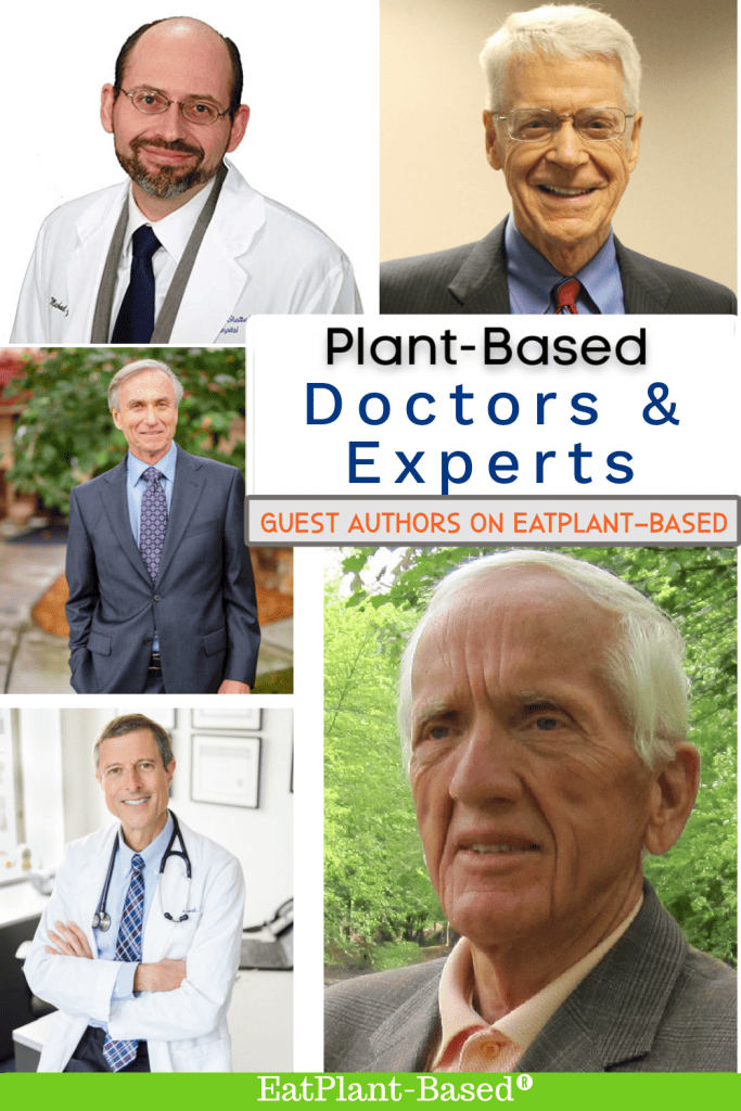 photo collage of plant based doctors for pinterest