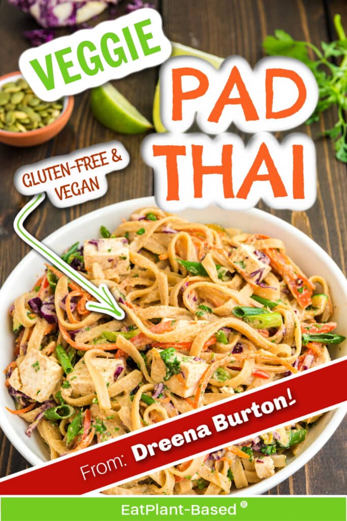 photo collage for vegan pad thai for pinterest