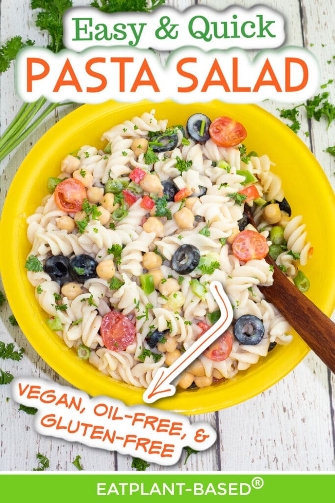 photo collage for vegan pasta salad for pinterest