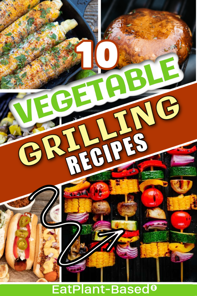 photo collage of grilled vegetables for pinterest