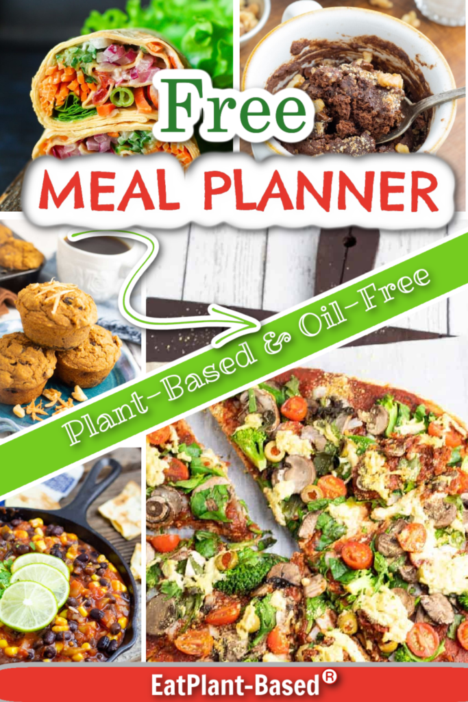 vegan meal planner photo collage for pinterest