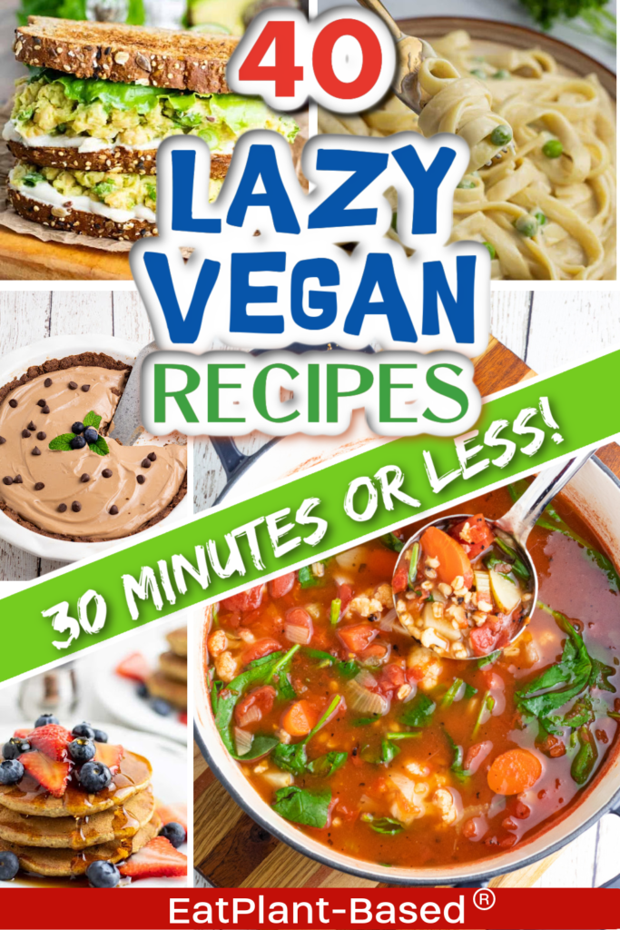 photo collage for lazy vegan recipes