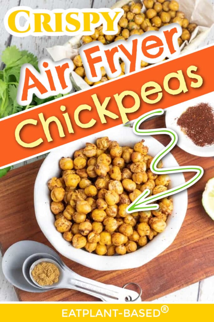 air fryer chickpeas photo collage for pinterest