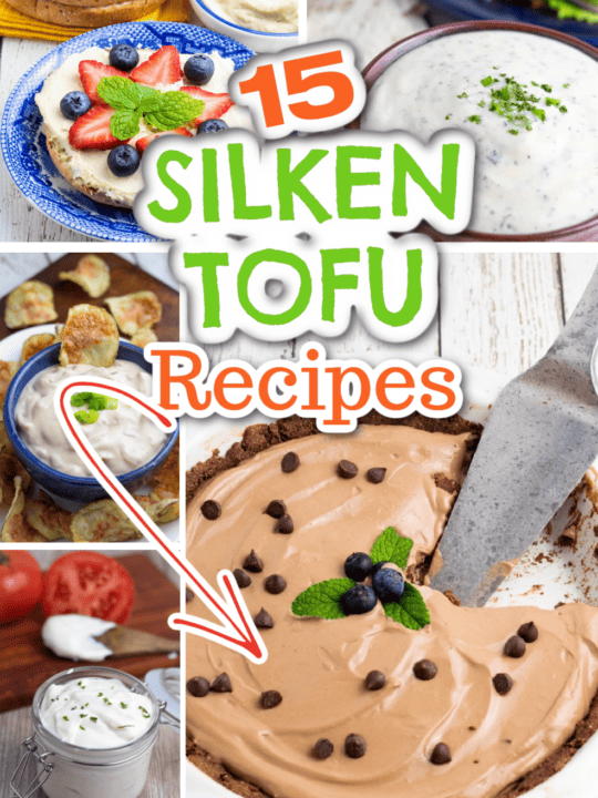 silken tofu recipes photo collage with title
