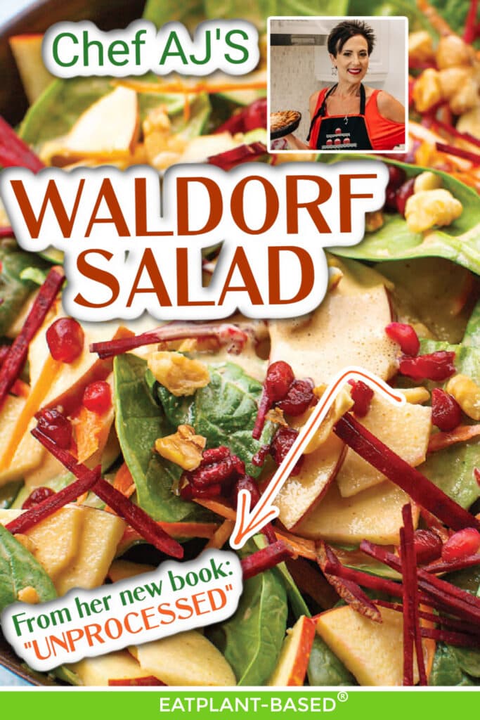 photo collage for waldorf salad with Chef AJ for pinterest