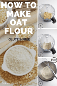 photo collage for the steps to make oat flour