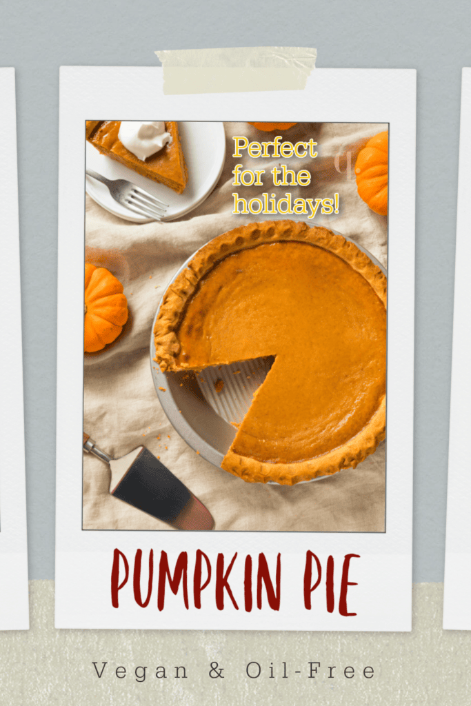 photo collage for vegan pumpkin pie for pinterest
