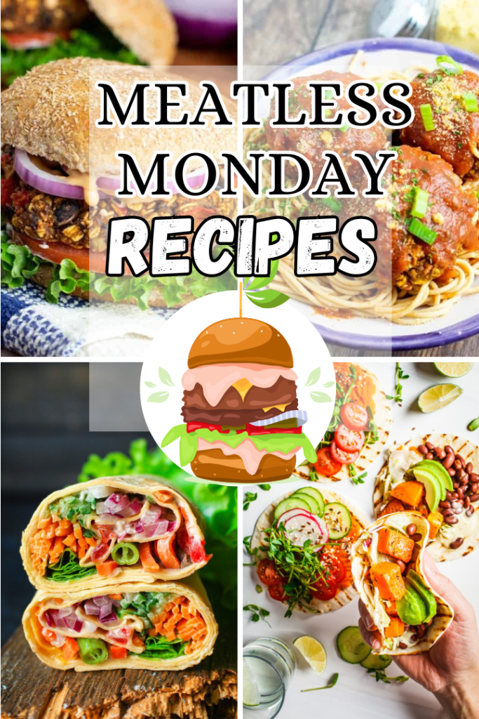 photo collage of meatless monday recipes