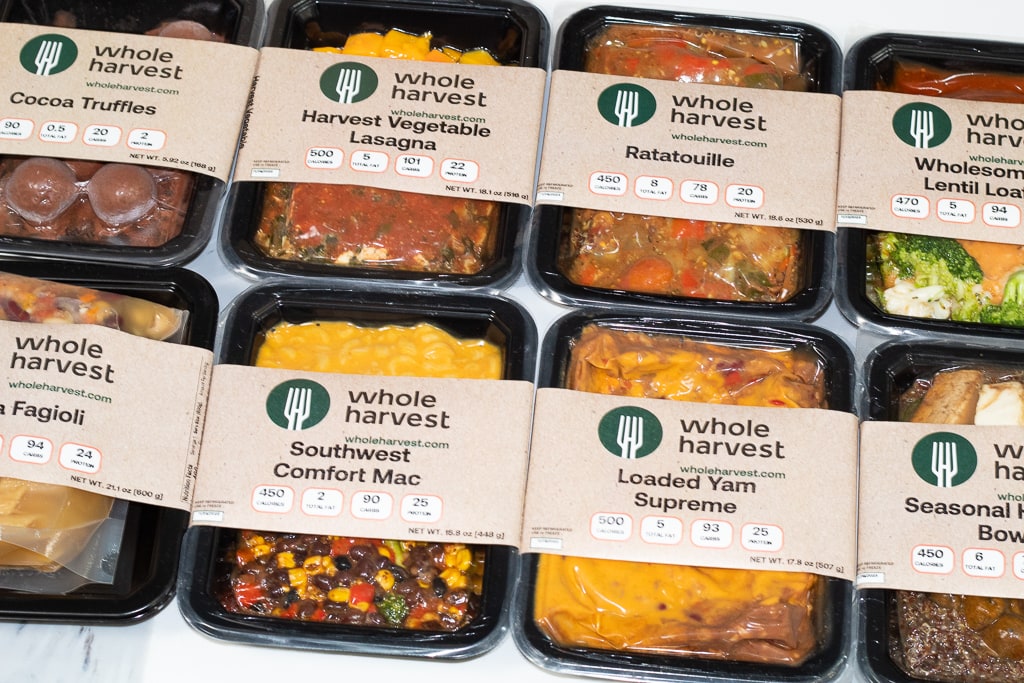 whole harvest vegan ready to eat meals packaged