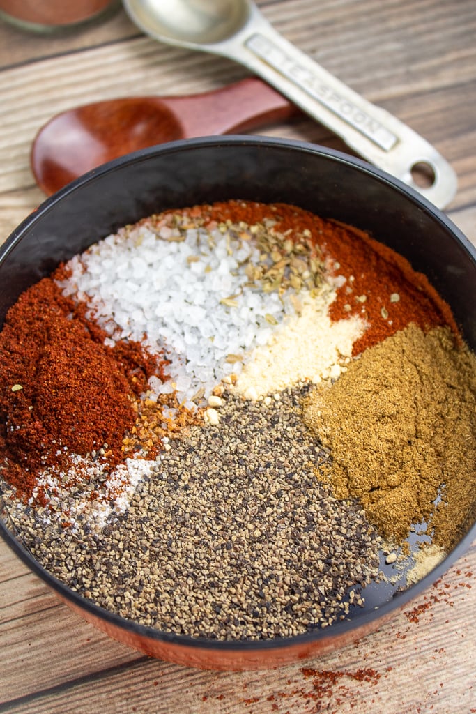 bowl filled with spices to make taco seasoning mix