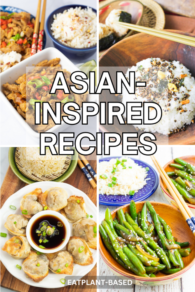 photo collage for asian inspired recipe that are vegan