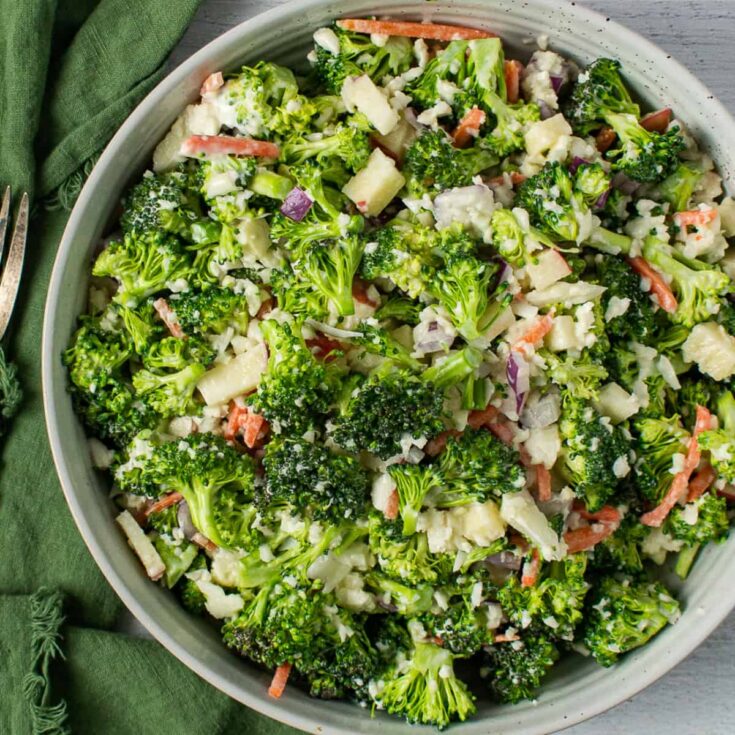 Image for Healthy Broccoli Cauliflower Salad (Vegan)