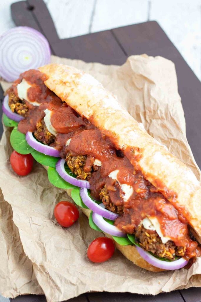 vegan meatball sandwich