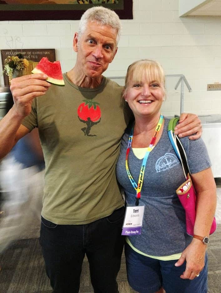 terri edwards from eatplantbased and rip esselstyn of plantstrong.