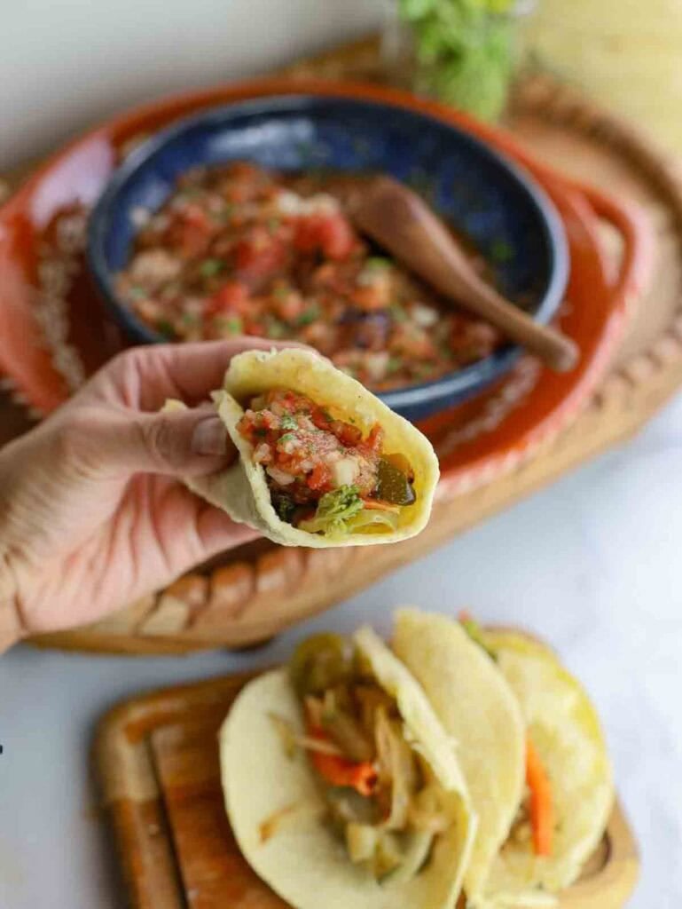red salsa on a table