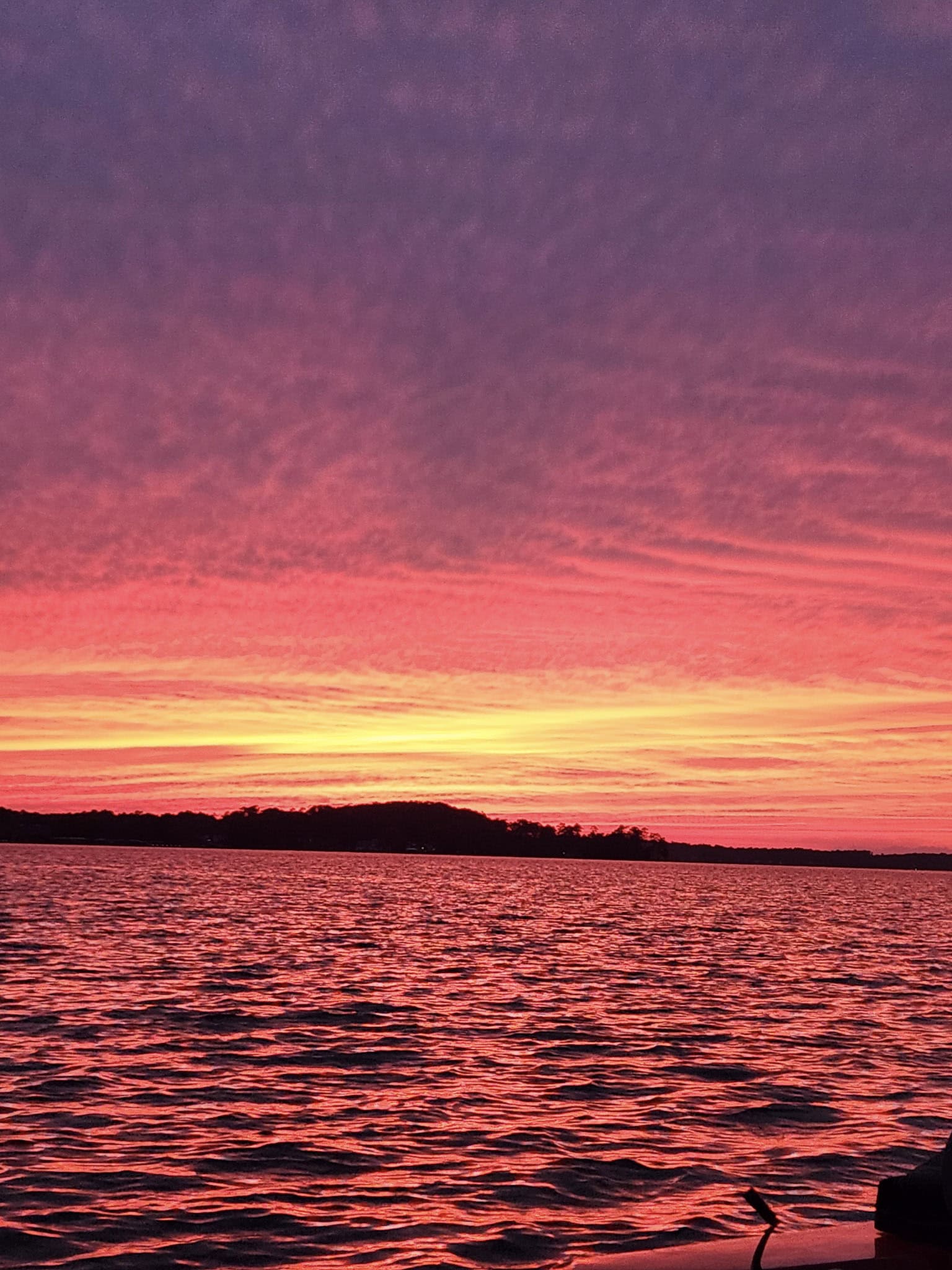 sunset on lake greenwood.
